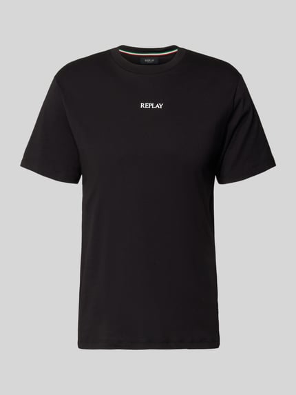 Regular Fit T-Shirt mit Logo-Detail Shop The Look MANNEQUINE