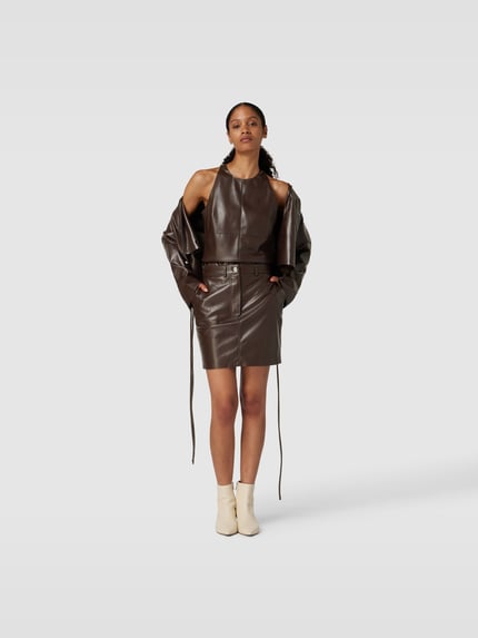 Nanushka Minirok in leerlook Donkerbruin - 1