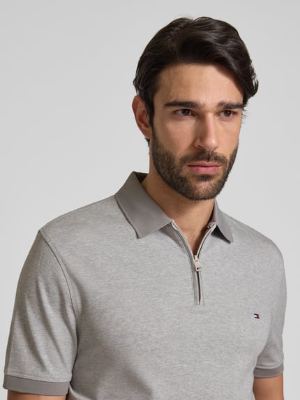 Tommy Hilfiger Regular Fit Poloshirt aus Baumwoll-Mix Mittelgrau 3