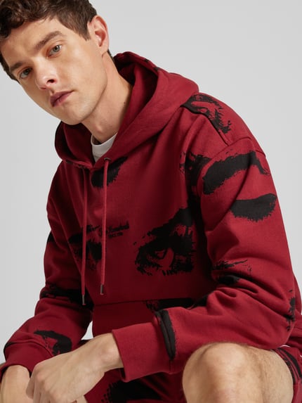 The Hundreds Hoodie met kangoeroezak, model 'SURVEILLANCE' Rood - 3
