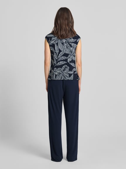 Vera Mont Relaxed Fit Jumpsuit in Wickel-Optik Marine 5
