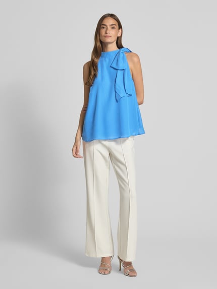 Gestuz Regular fit blousetop met strik, model 'sanka' Koningsblauw - 1