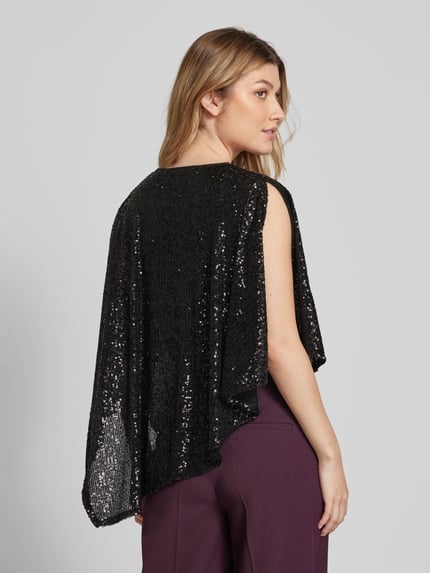 Vera Mont Blousenshirt met pailletten en V-hals Zwart - 5