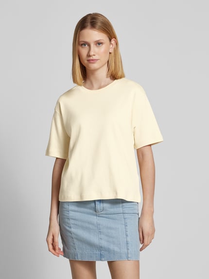 Jake*s Studio Woman T-shirt z prążkowanym okrągłym dekoltem Jasnożółty 4
