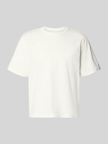T-shirt z okrągłym dekoltem i wyhaftowanym logo Shop The Look MANNEQUINE