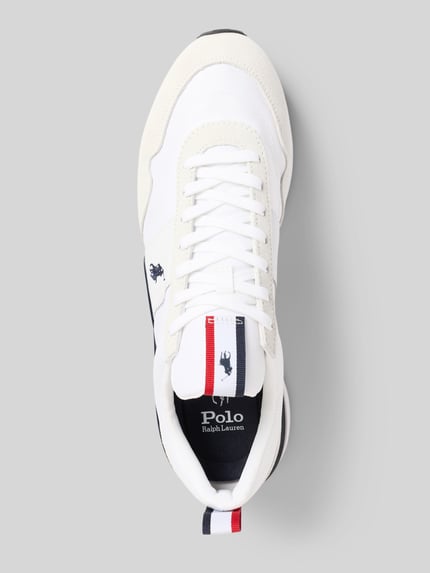 Produktfoto, Sneaker mit Schnürverschluss von Polo Ralph Lauren aus weißem beschichtetem Leder-Mix mit label-typischen Details und strukturierter Sohle.