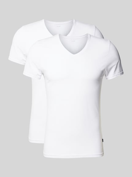 JOOP! COLLECTION T-Shirt mit V-Ausschnitt im 2er-Pack Weiss 1