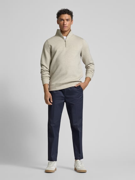 Casual Friday Spodnie materiałowe z elastycznym pasem model ‘Marc’ Granatowy 1