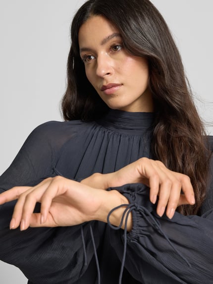 HERZENS Blousenshirt met opstaande kraag Antraciet - 3