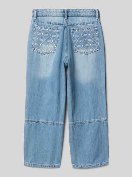 Karl Kani Relaxed fit jeans in 5-pocketmodel met logostitching Blauw - 3