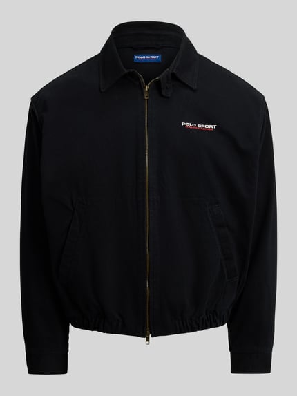 Produktfoto, Regular Fit Blouson aus reiner Baumwolle van Polo Ralph Lauren in effen zwart, twillstructuur, met zijzakken, elastische zoom, label stitching