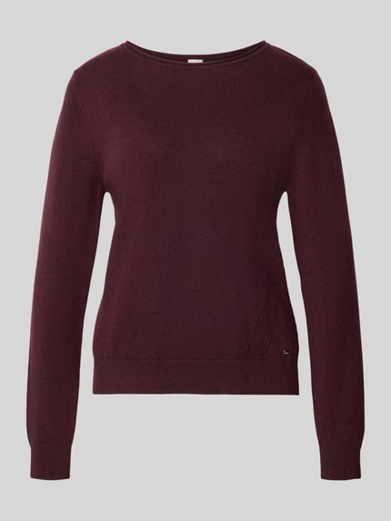 Produktfoto, bordeauxroter Regular Fit Pullover aus Schurwoll-Kaschmir-Mix Modell 'Lisa' von Brax, glatte Struktur, Damen Pullover von Brax