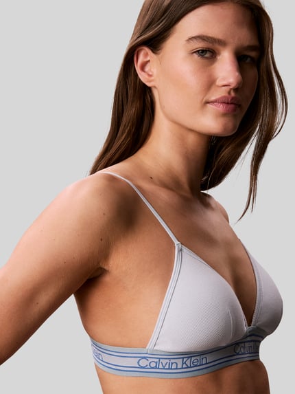 Calvin Klein Underwear Bralette aus Baumwoll-Mix mit Modal-Anteil Modell 'RETRO' Hellblau 3
