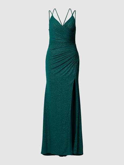 Mascara Abendkleid in Wickel-Optik Dunkelgruen 2