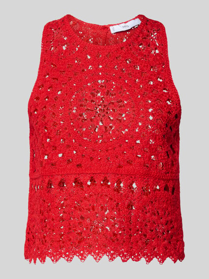 MANGO Häkeltop mit Rundhalsausschnitt Modell 'KLEES' Rot 2