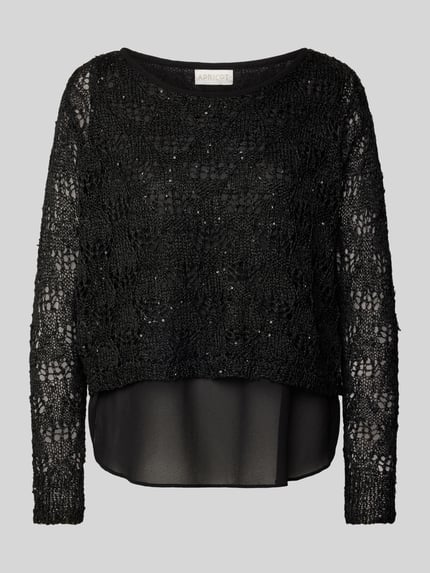 Apricot Sweter z dzianiny z cekinowym obszyciem Czarny 2