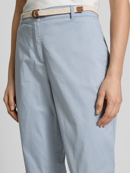 Christian Berg Woman Casual fit chino met riem Lichtblauw - 3