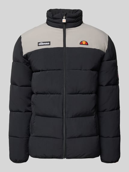 Produktfoto, Steppjacke mit Reißverschluss Modell 'NEBULA' van Ellesse, zwart met grijs, regular fit, opstaande kraag, labeldetails, zijzakken