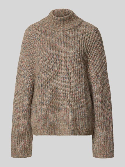 Jake*s Casual Sweter z dzianiny ze stójką Oliwkowy 2