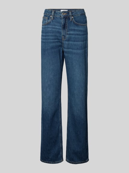Produktfoto, Jeans mit 5-Pocket-Design Modell 'MATILDA' von Mango aus reiner Baumwolle, gerader Schnitt, mittelblauer Denim, Frontansicht