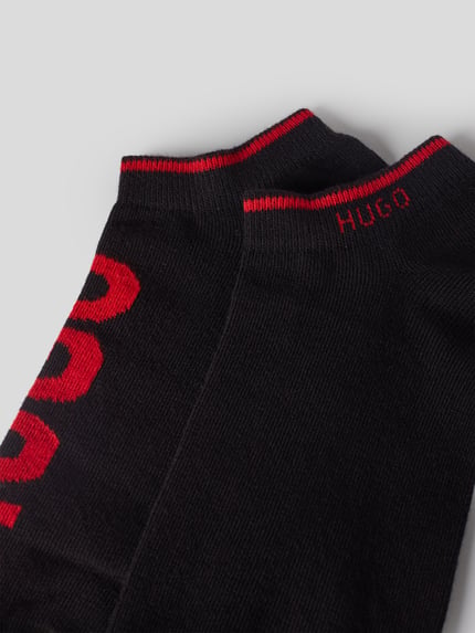 HUGO Sneakersokken met logoprint in een set van 2 paar Zwart - 2