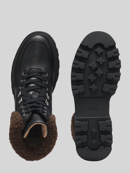 BOSS Boots van echt leer, model 'FOSTER' Zwart - 3