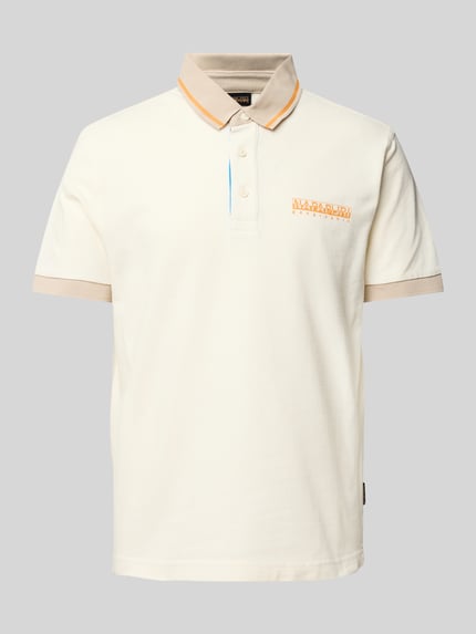 Napapijri Slim fit poloshirt met labelprint Wit - 2