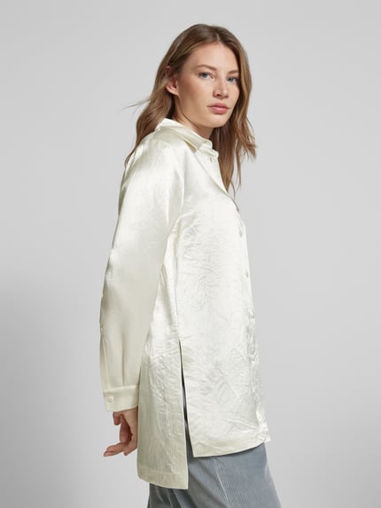 MM by Max Mara Regular Fit Hemdbluse in Crinkle-Optik Modell 'GRADARA' Weiss 3