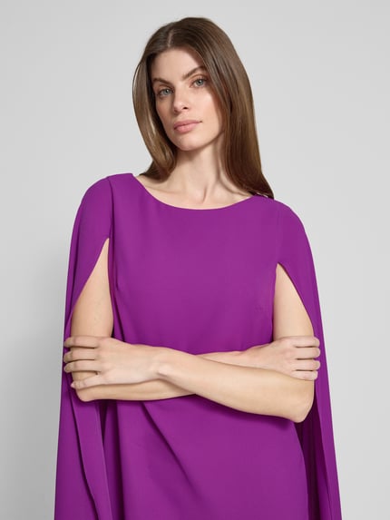 Lauren Ralph Lauren Cocktailkleid mit Rundhalsausschnitt Modell 'PETRA' Aubergine 3