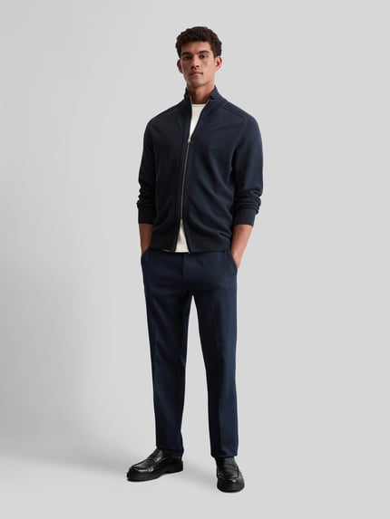 Marc O'Polo Regular fit gebreid jack van puur katoen Marineblauw - 1