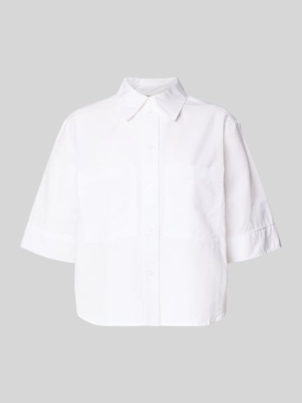 s.Oliver RED LABEL Boxy fit blouse met korte mouwen van een mix van katoen en lyocell Wit - 2