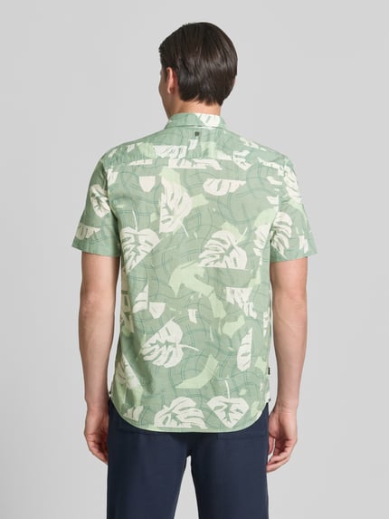 PME Legend Slim Fit Freizeithemd im Allover-Look mit Kentkragen Hellgruen 5