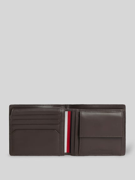 Tommy Hilfiger Portemonnaie aus echtem Leder mit Logo-Applikation Dunkelbraun 2