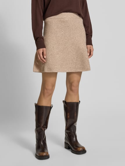Neo Noir Minirok met wol model 'Gisa' Beige gemêleerd - 4