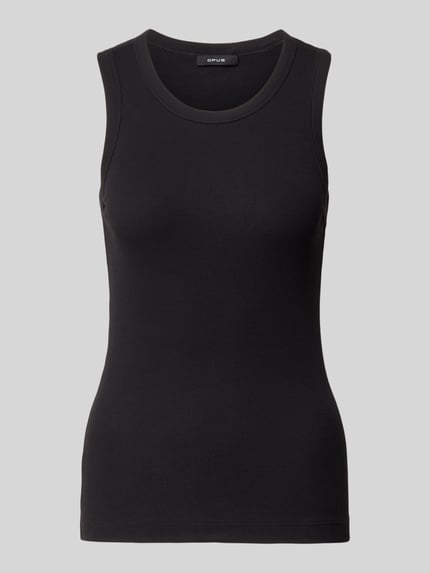OPUS Slim Fit Tanktop aus Baumwoll-Mix Modell 'Ilesso' Black 2