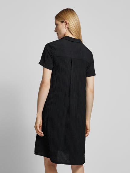 Jake*s Casual Knielange overhemdjurk met structuurmotief Zwart - 5
