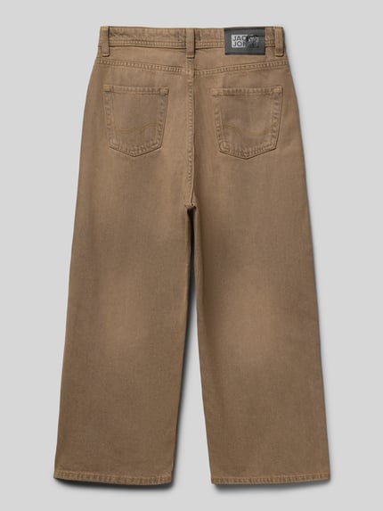 JACK & JONES Straight fit jeans met logopatch, model 'Iron' Beige - 3