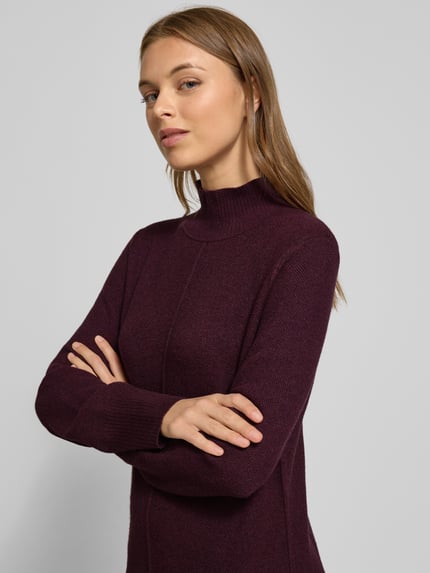 Tom Tailor Körpernahes Strickkleid aus Viskose-Mix Rot Melange 3