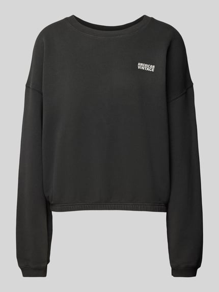 American Vintage Sweatshirt mit Label-Print Modell 'IZUBIRD' Black 2
