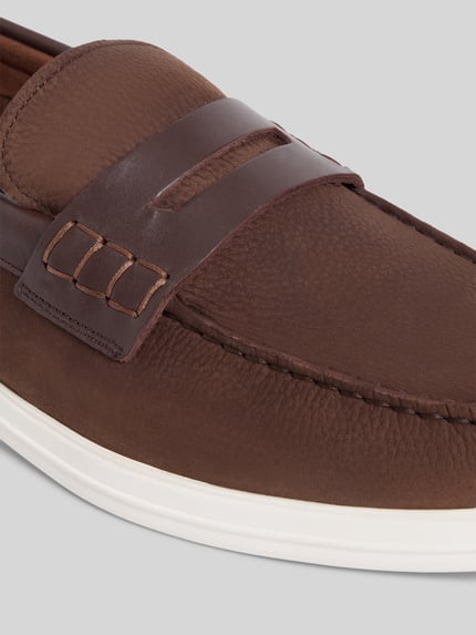 Tommy Hilfiger Slipper aus echtem Leder Mittelbraun 4