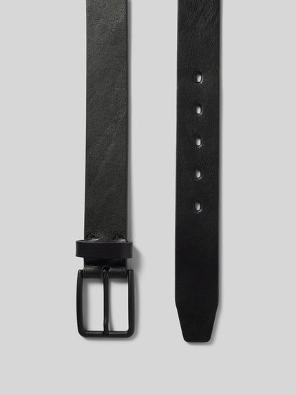 LLOYD Men's Belts Pasek skórzany ze sprzączką model ‘Galvan’ Czarny 3
