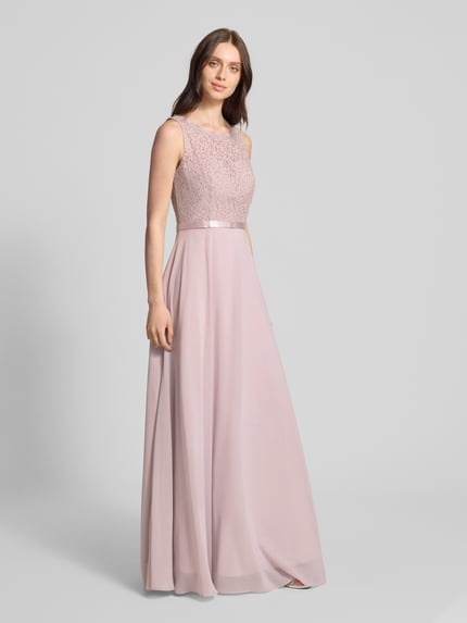 LUXUAR FASHION Sukienka wieczorowa z obszyciem kamieniami stras Różowawy 1