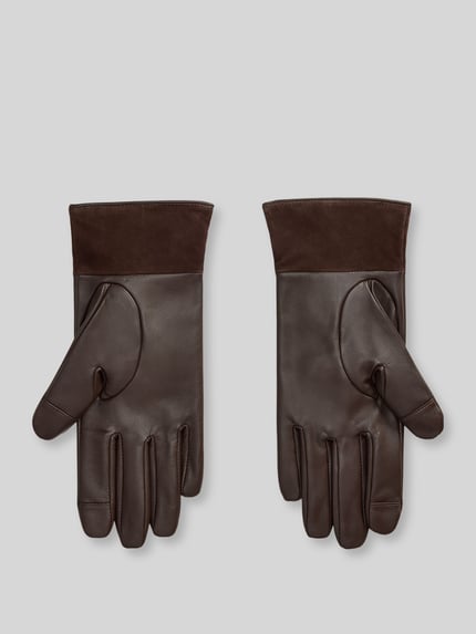 Lauren Ralph Lauren Handschuhe aus echtem Schafleder mit Veloursaufsatz Dunkelbraun 2