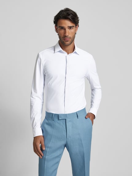 Jake*s Super Slim Fit Business-Hemd mit Knopfleiste Weiss 4