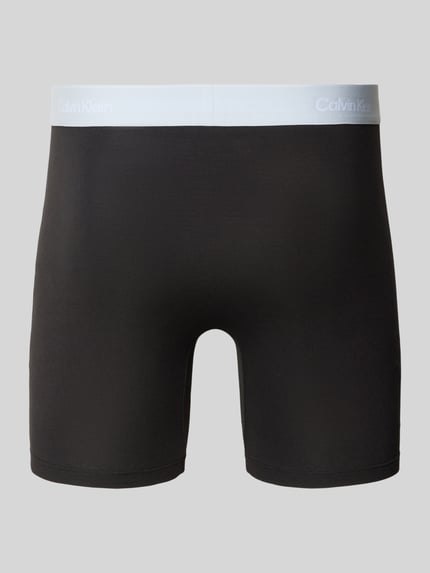 Produktfoto, Pant & Trunk aus Baumwoll-Mix im 3er-Pack Modell 'BOXER BRIEF' von Calvin Klein Underwear, schwarz, glatte Textur, weißer Bund