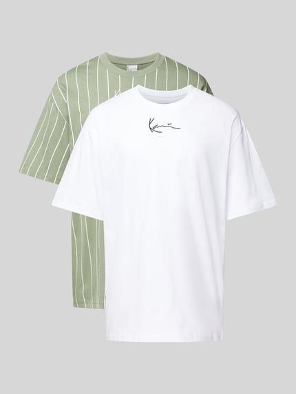 Karl Kani T-Shirt mit Label-Stitching im 2er-Pack Oliv 2