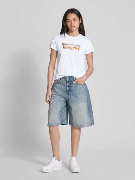 Levi's® T-shirt z detalami z logo model ‘THE PERFECT TEE’ Biały 1