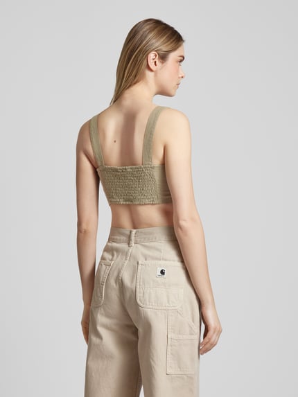 ONLY Crop Top aus Leinen-Viskose-Mix Modell 'CARO' Oliv 5
