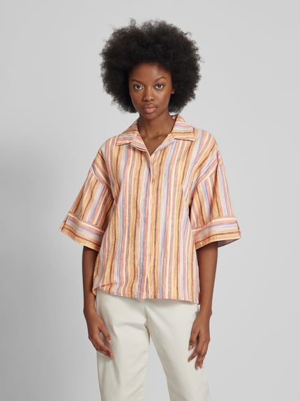 KnowledgeCotton Apparel Bluse mit 3/4-Arm Orange 4