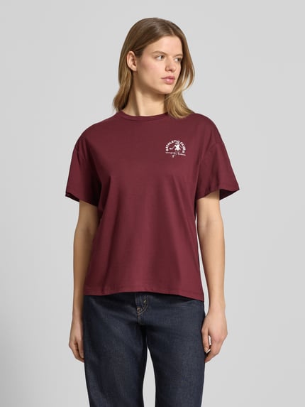 Marc O'Polo DENIM Regular Fit T-Shirt aus reiner Baumwolle Bordeaux 4